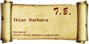 Thier Barbara névjegykártya